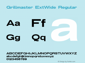 Grillmaster ExtWide Regular Version 1.000 Font Sample