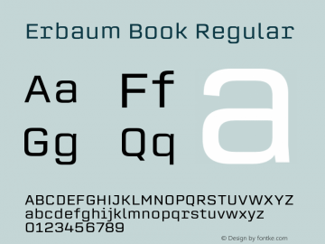 Erbaum Book Regular Version 1.000;PS 001.000;hotconv 1.0.88;makeotf.lib2.5.64775 Font Sample