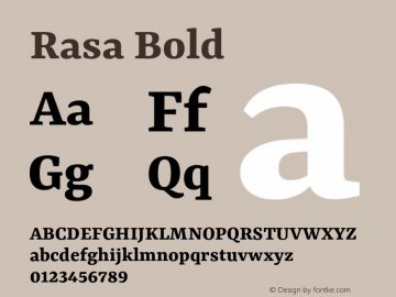 Rasa Bold Version 1.001;PS 1.1;hotconv 1.0.88;makeotf.lib2.5.647800 Font Sample