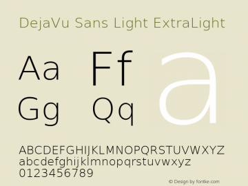 DejaVu Sans Light ExtraLight Version 2.34 Font Sample