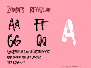Zombies Regular Unknown Font Sample