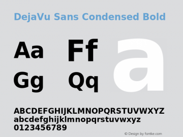 DejaVu Sans Condensed Bold Version 2.34 Font Sample