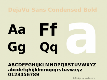 DejaVu Sans Condensed Bold Version 2.34 Font Sample