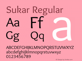 Sukar Regular Version 1.00 March 17, 2016, initial release Font Sample