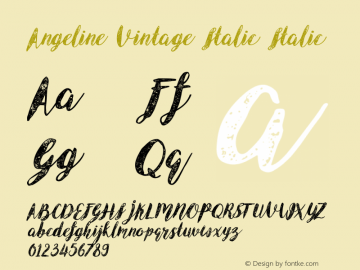 Angeline Vintage Italic Italic Unknown Font Sample