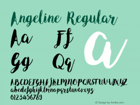 Angeline Regular Unknown Font Sample