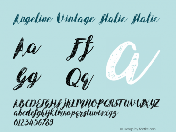 Angeline Vintage Italic Italic Version 1.000;PS 001.001;hotconv 1.0.56 Font Sample