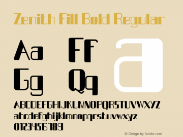 Zenith Fill Bold Regular Version 1.00 March 29, 2016, initial release图片样张