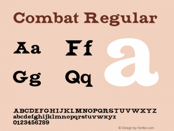 Combat Regular Version 0.1 Font Sample