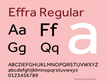 Effra Regular Version 1.02 Font Sample