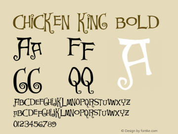 Chicken King Bold Macromedia Fontographer 4.1.3 11/10/00图片样张