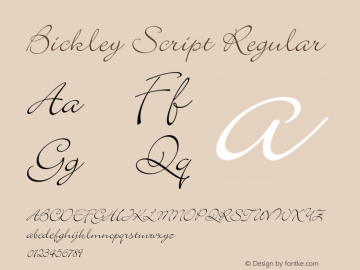 Bickley Script Regular 001.000图片样张