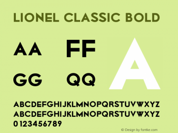 Lionel Classic Bold Macromedia Fontographer 4.1.3 7/10/99 Font Sample
