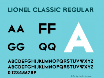 Lionel Classic Regular Macromedia Fontographer 4.1.3 7/10/99 Font Sample
