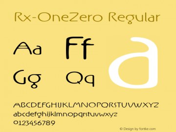Rx-OneZero Regular Version 0.9; 2000 Font Sample