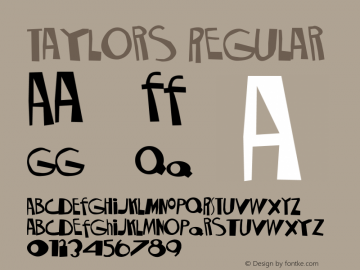 Taylors Regular Macromedia Fontographer 4.1.3 2/5/98图片样张