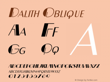 Dalith Oblique 1.0 Tue Jul 25 08:26:43 1995 Font Sample