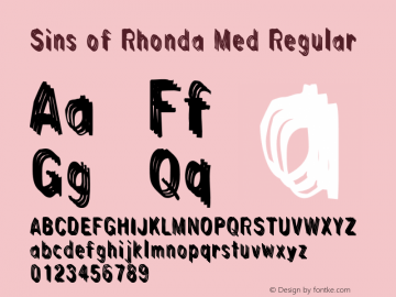 Sins of Rhonda Med Regular Version 001.000 Font Sample