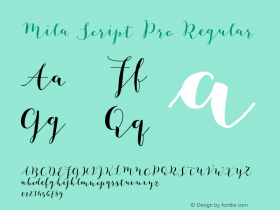 Mila Script Pro Regular Version 1.021;PS 001.021;hotconv 1.0.88;makeotf.lib2.5.64775 Font Sample