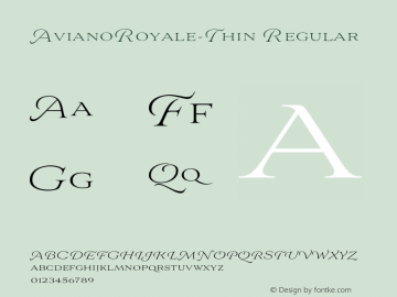AvianoRoyale-Thin Regular Version 1.0图片样张