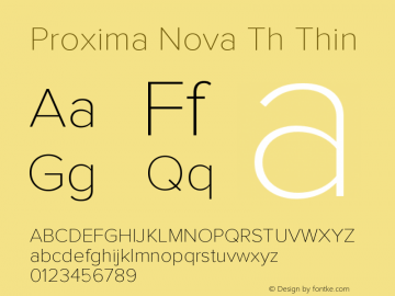 Proxima Nova Th Thin Version 2.003 Font Sample