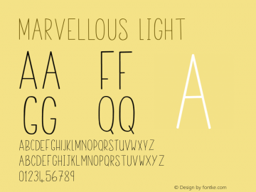 Marvellous Light Version 1.000;PS 001.001;hotconv 1.0.56 Font Sample