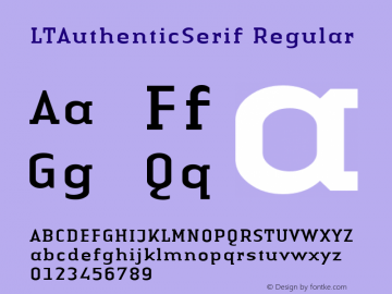 LTAuthenticSerif Regular Version 1.0; 2000; initial release Font Sample