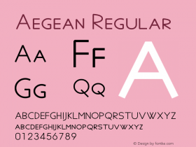 Aegean Regular Version 8.91 Font Sample