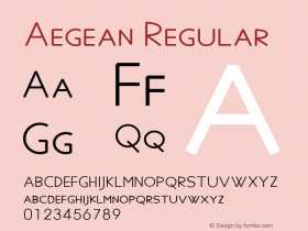 Aegean Regular Version 8.91 Font Sample
