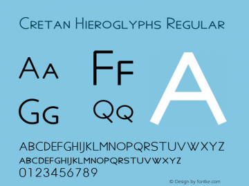 Cretan Hieroglyphs Regular Version 8.91图片样张