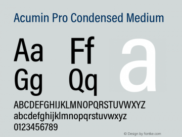 Acumin Pro Condensed Medium Version 1.011图片样张