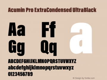 Acumin Pro ExtraCondensed UltraBlack Version 1.011图片样张