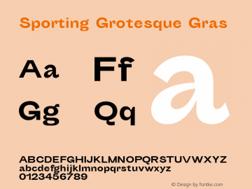 Sporting Grotesque Gras Version 1.001 Font Sample