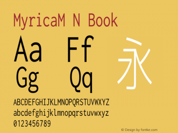 MyricaM N Book Version 2.011.20160403 Font Sample