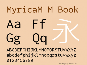 MyricaM M Book Version 2.011.20160403 Font Sample