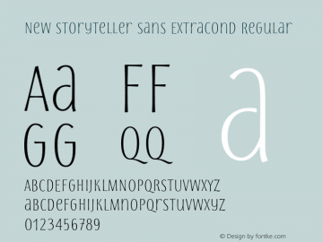 New Storyteller Sans ExtraCond Regular Version 1.000;PS 001.000;hotconv 1.0.88;makeotf.lib2.5.64775; ttfautohint (v1.3);com.myfonts.easy.my-creative-land.new-storyteller.sans-extracond-regular.wfkit2.version.4yZr图片样张