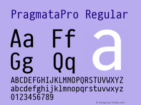 PragmataPro Regular Version 0.822图片样张