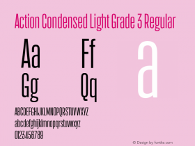 Action Condensed Light Grade 3 Regular Version 1.1 2015 Font Sample