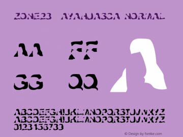 Zone23_ayahuasca Normal 0.9b -  Release: May 1999 Font Sample