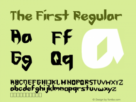 The First Regular Version 1.00 April 4, 2016, initial release Font Sample