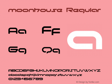 moonhouse Regular Version 1.000 2013 initial release Font Sample