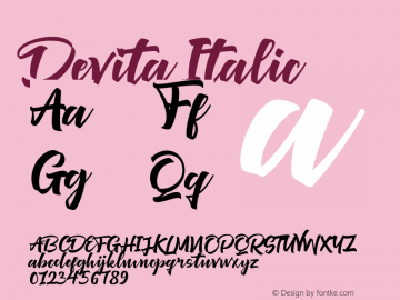 Devita Italic 1.000 Font Sample