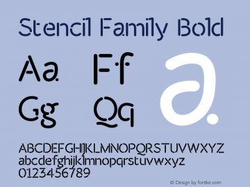 Stencil Family Bold 1.000 Font Sample