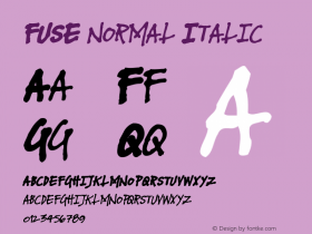 FUSE normal Italic Macromedia Fontographer 4.1 12/05/00 Font Sample