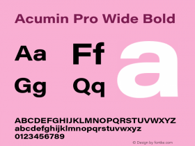 Acumin Pro Wide Bold Version 1.011 Font Sample