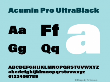 Acumin Pro UltraBlack Version 1.011图片样张