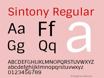 Sintony Regular Version 001.001 Font Sample