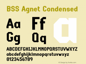 BSS Agnet Condensed Version 1.000 Font Sample
