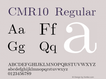 CMR10 Regular Altsys Fontographer 4.0.4 11/18/94 Font Sample