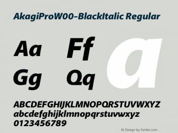 AkagiProW00-BlackItalic Regular Version 1.00图片样张